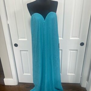 Lulu's Blue Strapless Dress
